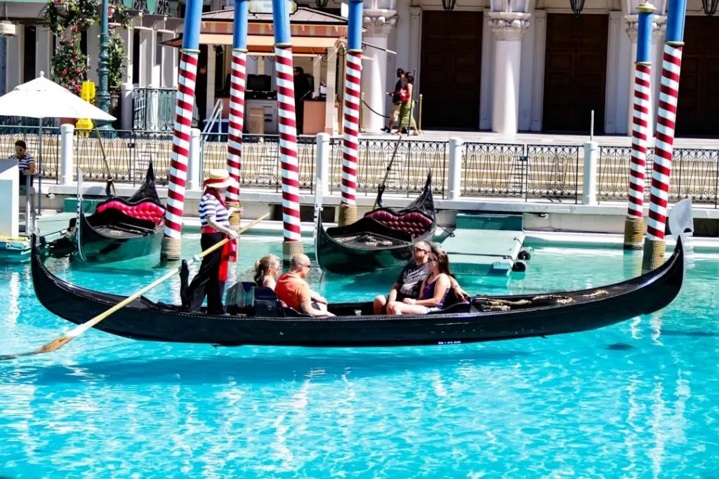 Gondolas at the Venetian Hotel in Las Vegas 