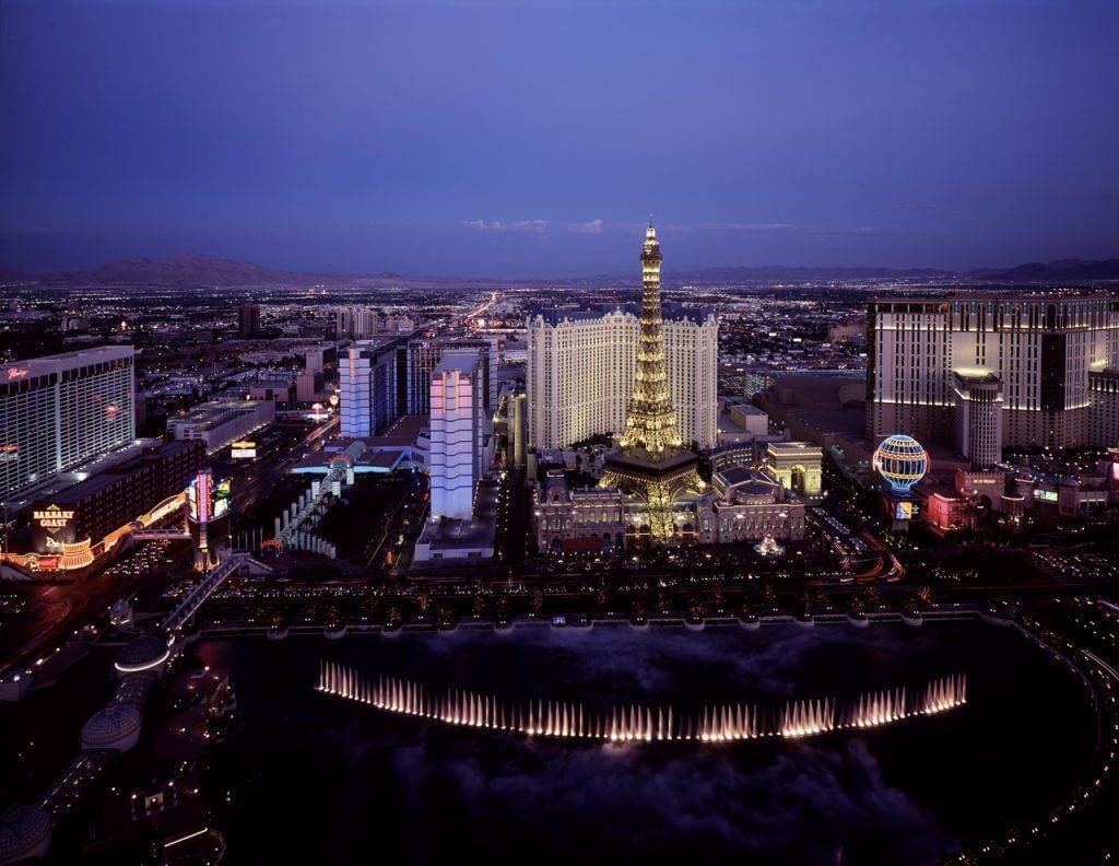 An aerial view of Las Vegas is a great thing to do in Las Vegas for couples and to add to your couples bucket list