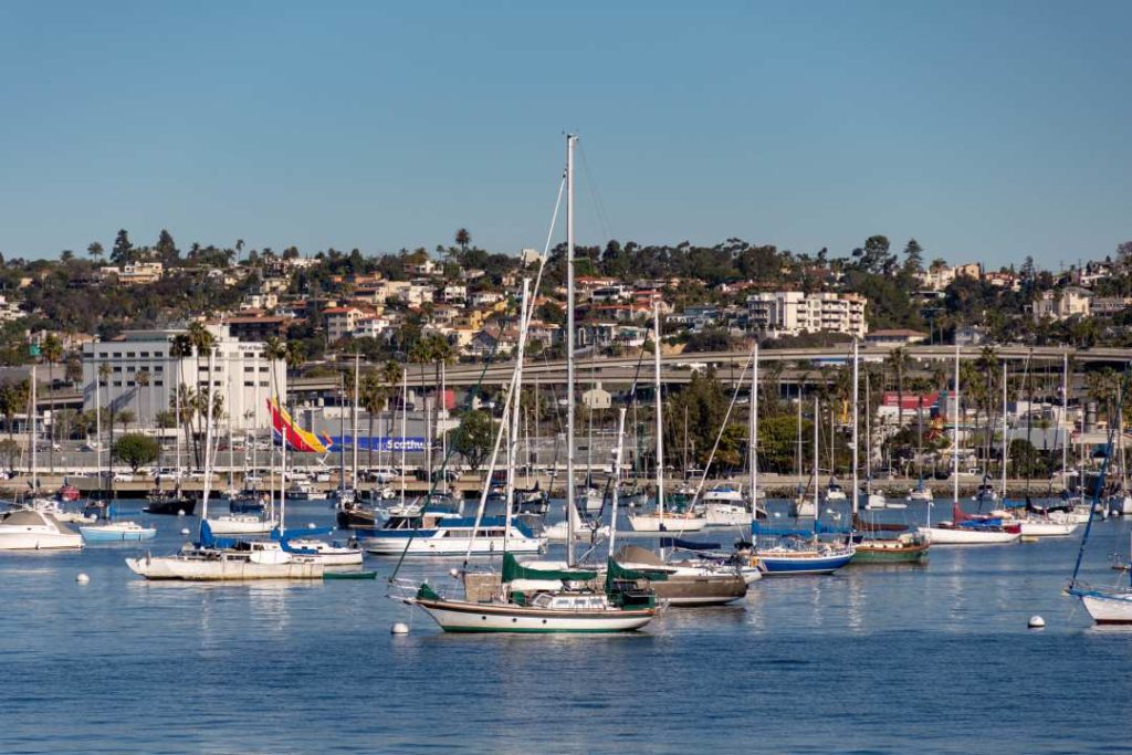 sailboats in the San Diego Harbor