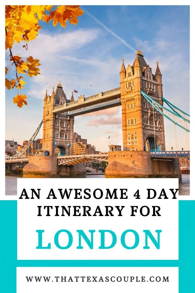 4 day London itinerary for couples Pin