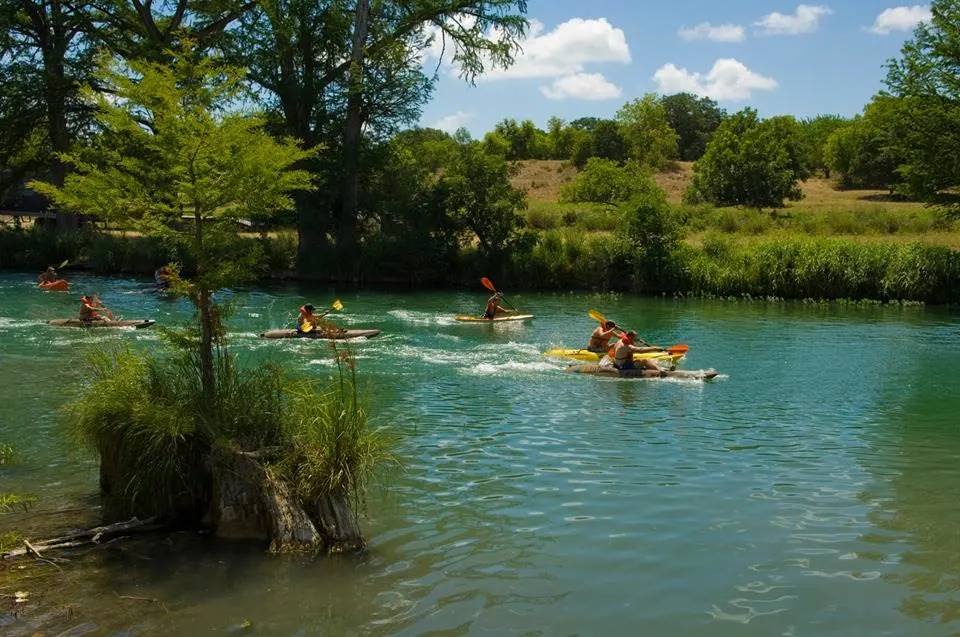 kayaks in river