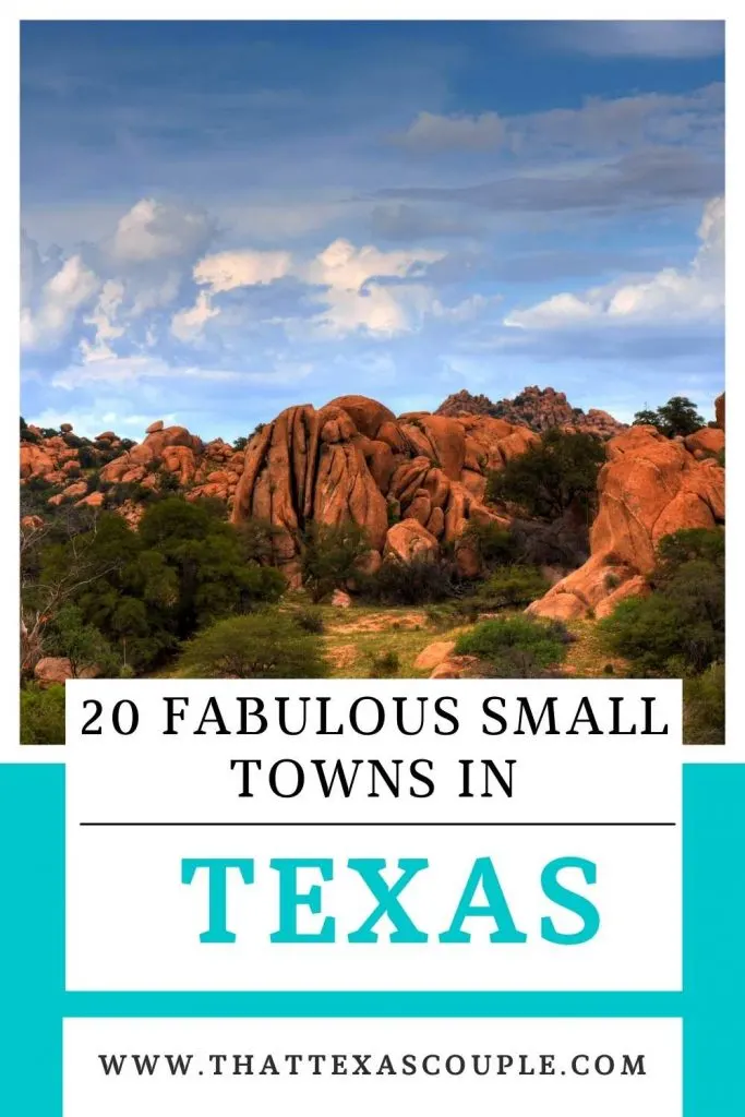 Texas small towns Pinterest image