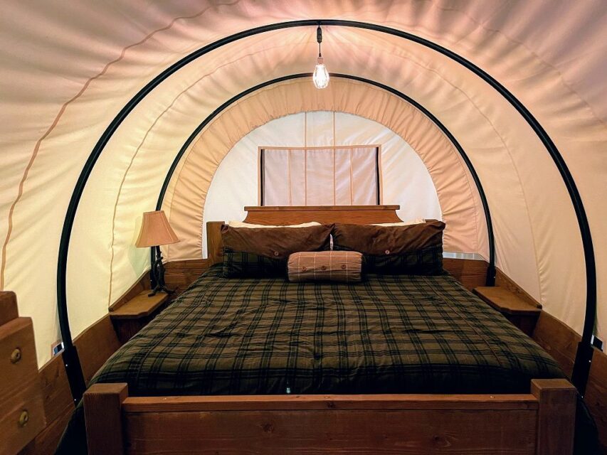 Covered Wagon Camping Unique Places to Stay in Texas That Texas Couple