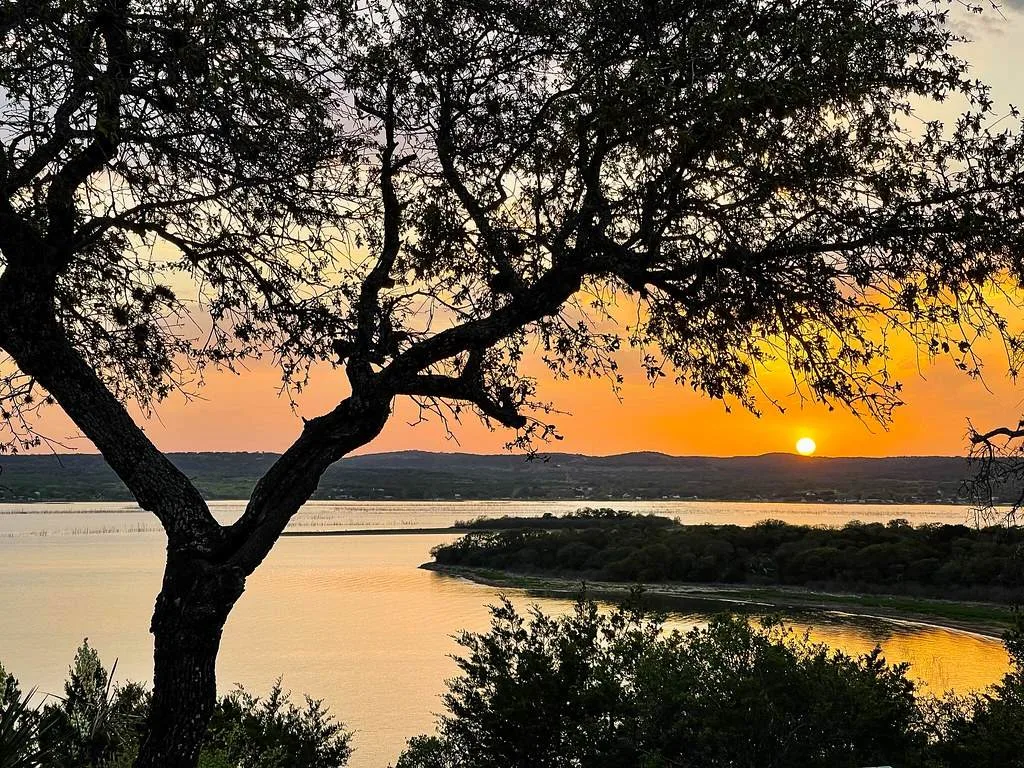 Highland Lakes of Texas-sunset over a lake