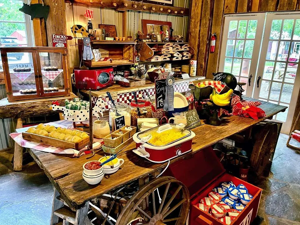 breakfast spread at the Country Woods Inn