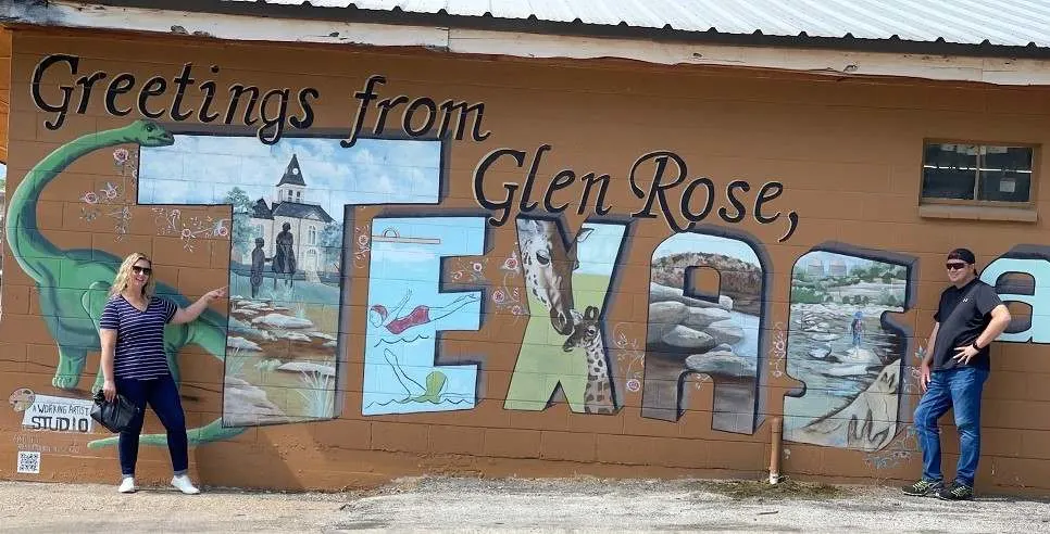 Welcome to Glen Rose sign one of the Glen Rose TX things to do