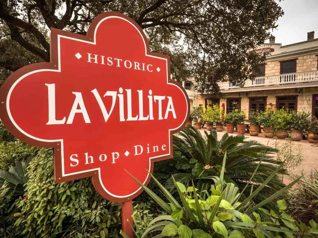 Historic La Villita sign in San Antonio