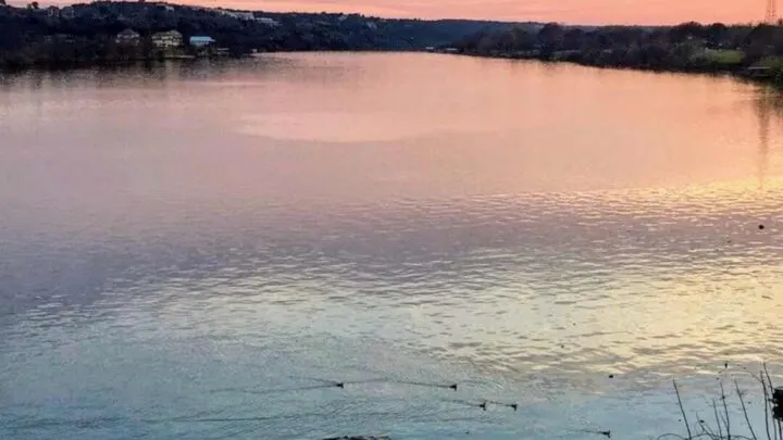 sunset over lake Marble Falls