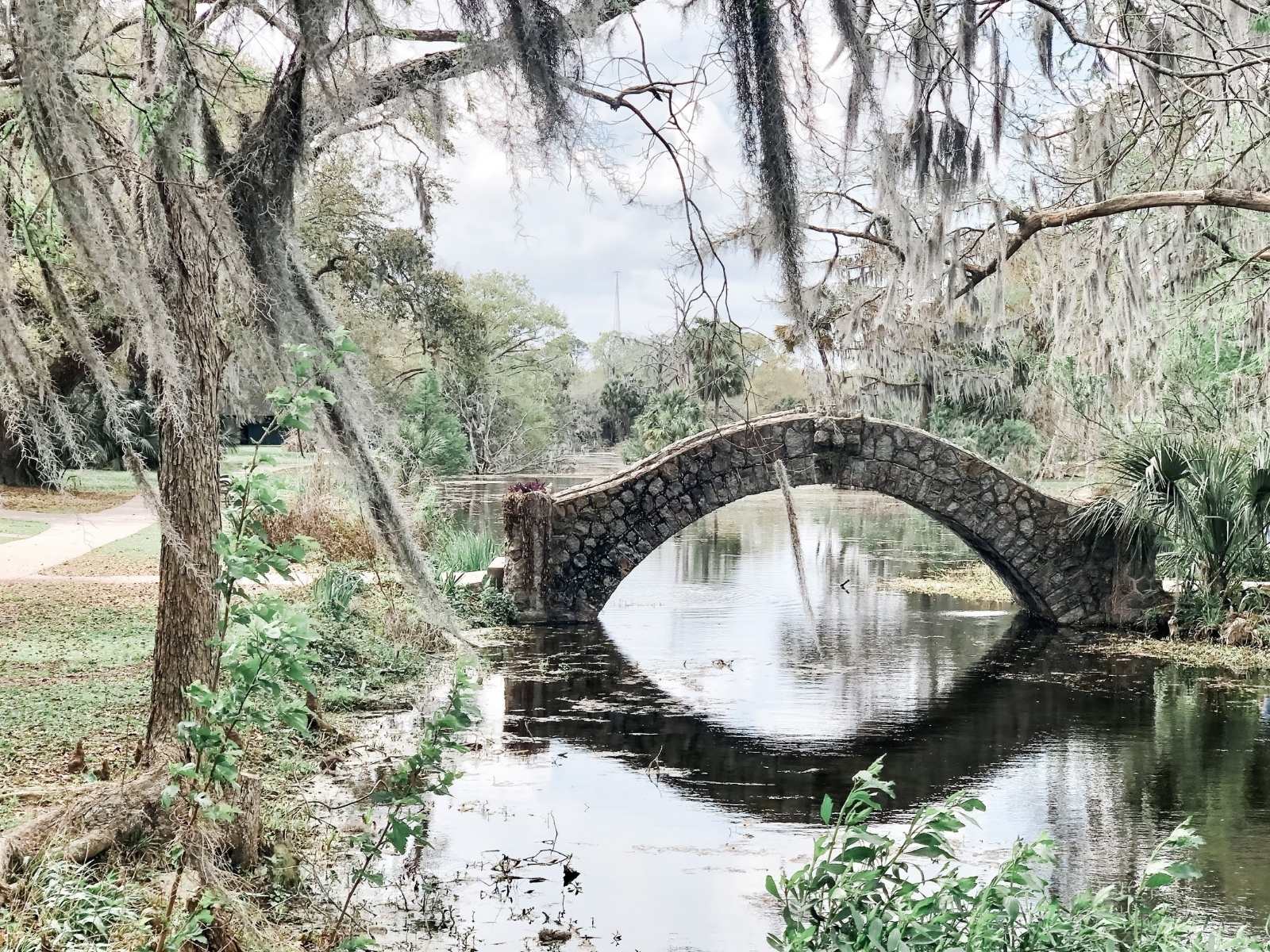 bridge in City Park in New Orleans