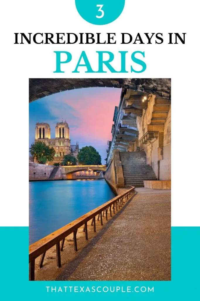 3 day Paris itinerary pin image