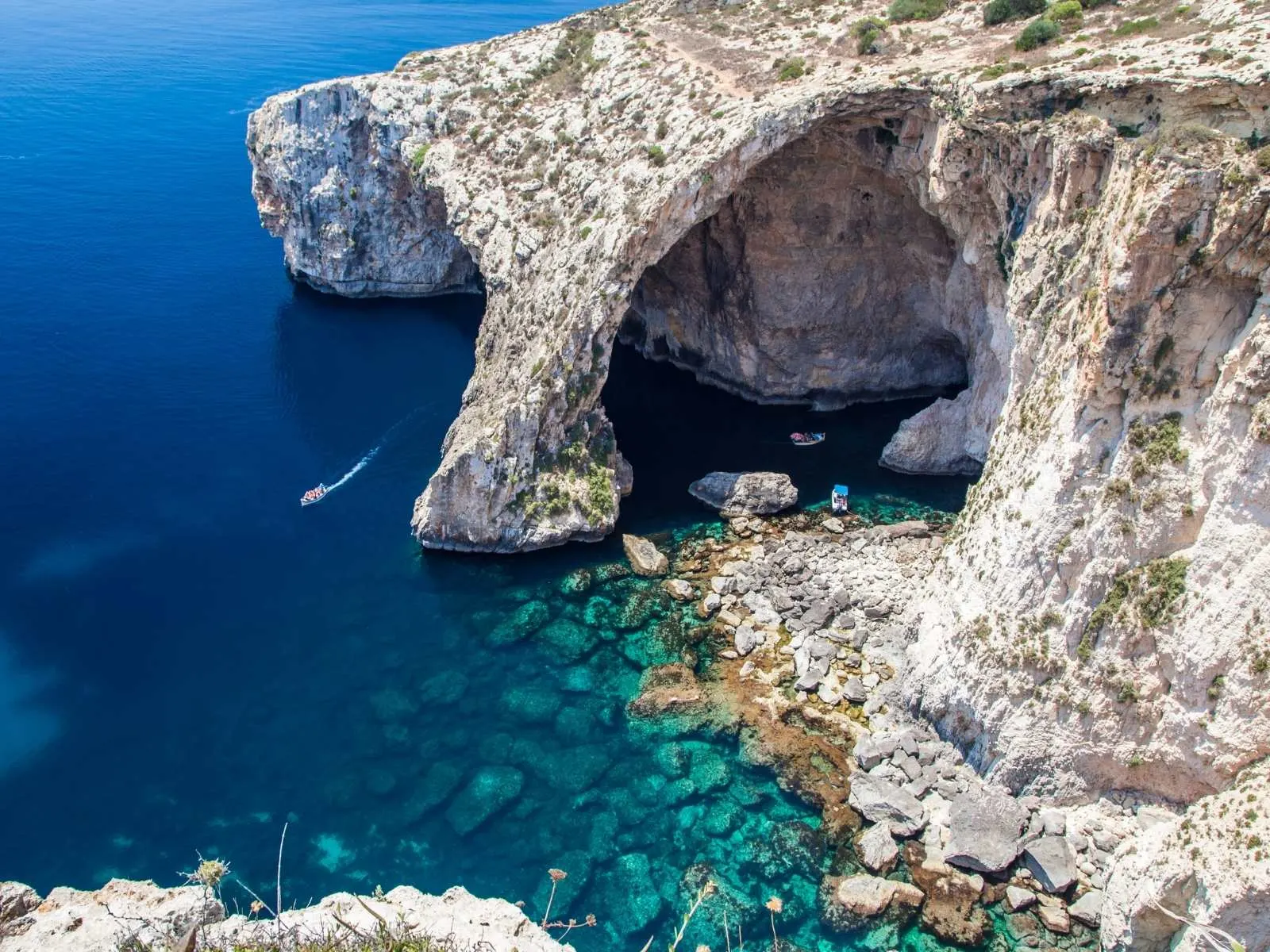 aerial view of the Blue Grotto