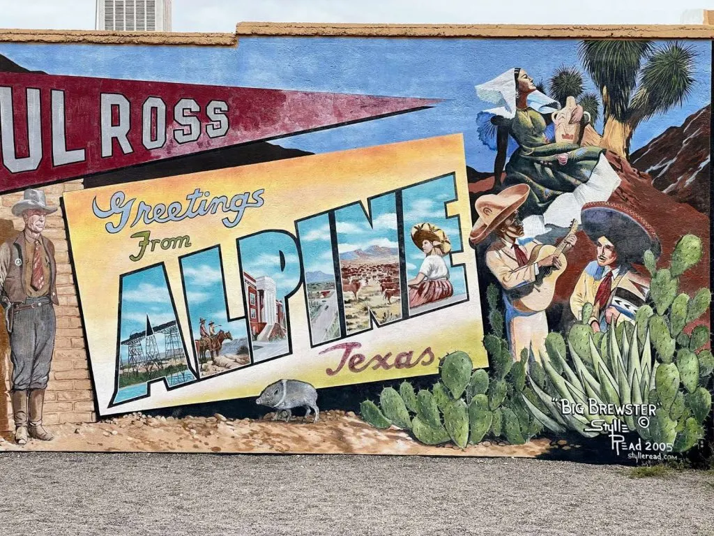 Greetings from Alpine mural