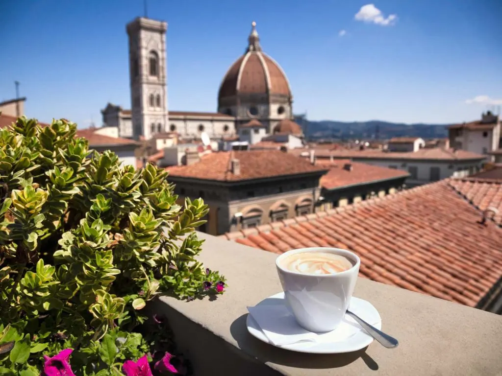 coffee on the balcony in Florence