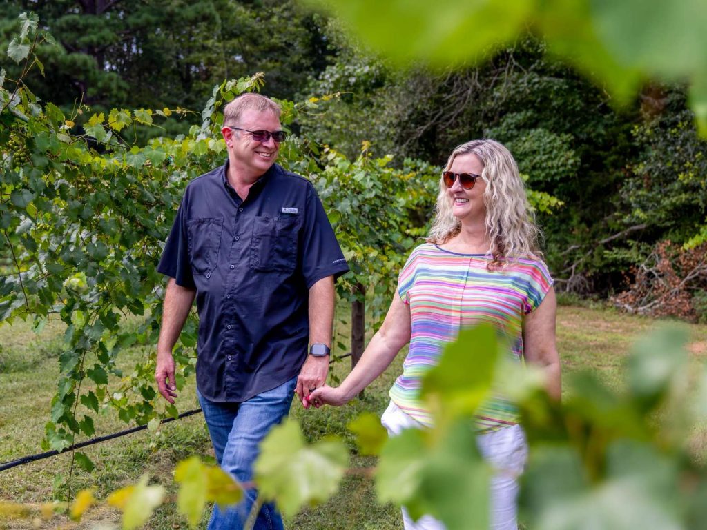 Marty and Michelle in an East Texas Winery & Vineyard