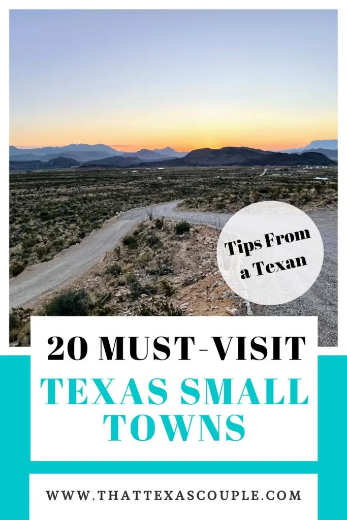Texas small towns Pinterest image