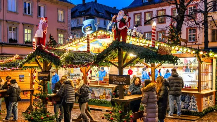 stalls at one of the great Christmas markets in Europe, Heidelberg, Germany