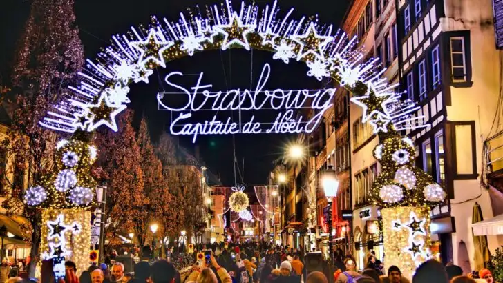 lighted arch sign reading