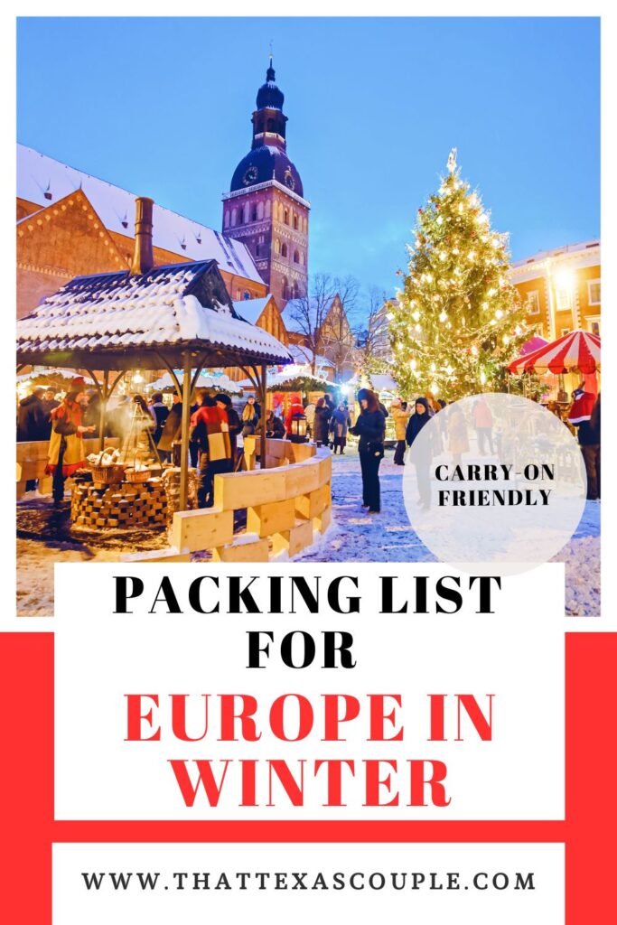 packing list for Europe in winter