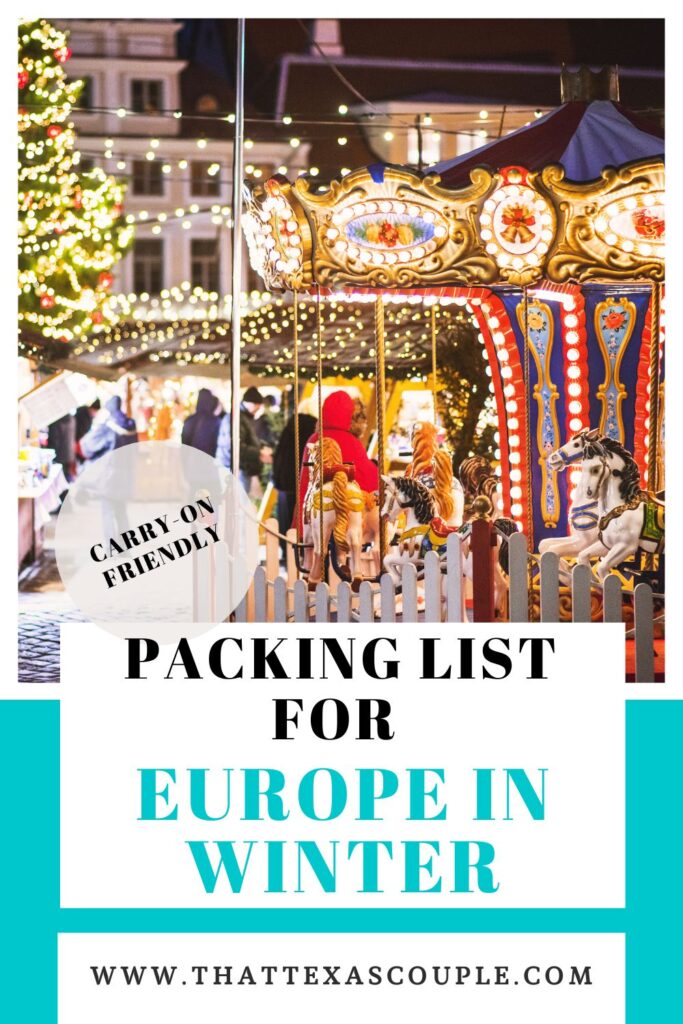 packing list for Europe in winter
